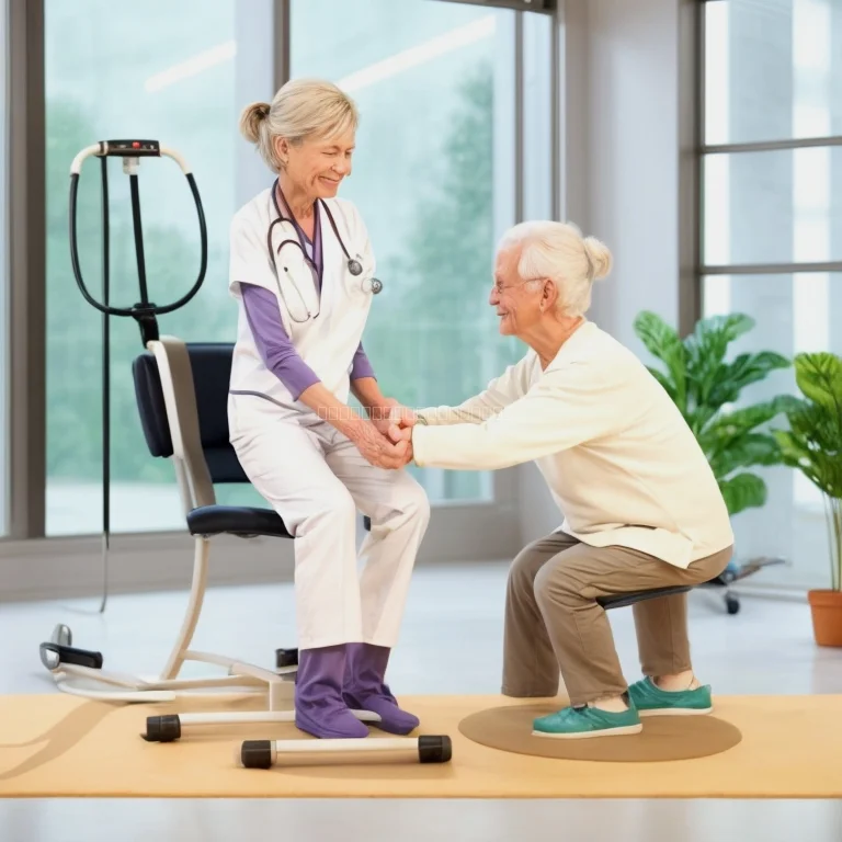 高齢者の健康評価を行う医療スタッフ